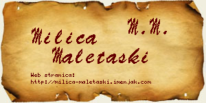 Milica Maletaški vizit kartica